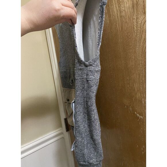 Vintage Brittania Gray Cotton Hunting Vest Suede Shoulders Button Pockets Size L - Picture 6 of 14